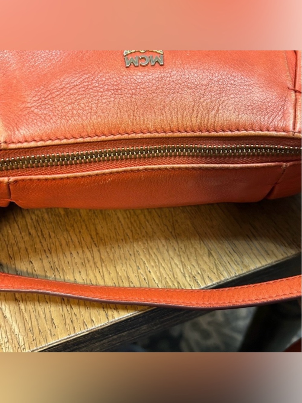 MCM Logo-Lined Zip Top Shoulder Bag EUC!!! - Picture 10 of 13